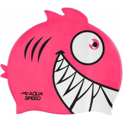 Dětská plavecká čepice PIRANA, růžová