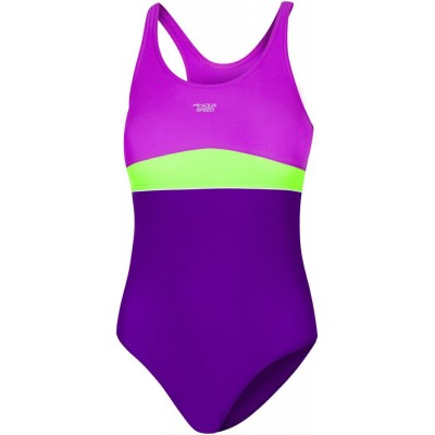 Dívčí jednodílné plavky AQUA SPEED EMILY – 48 fialovo-zelená