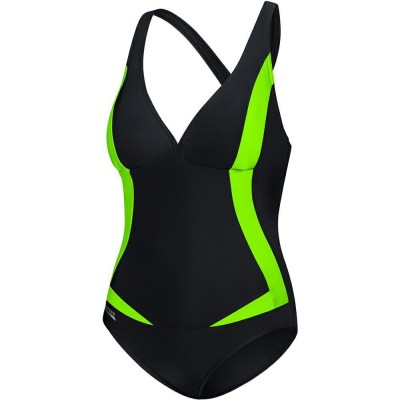 GRETA Dámske jednodielne plavky AQUA SPEED – 01 Čiernozelená